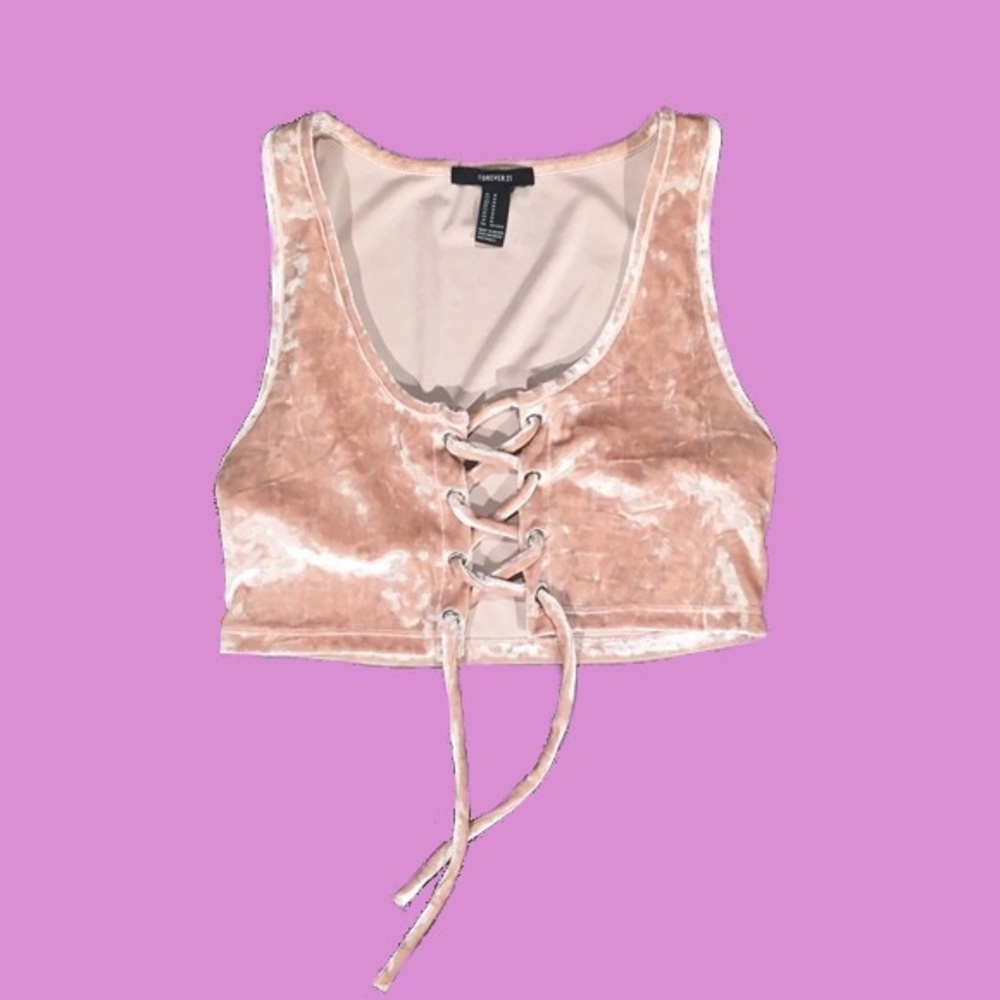 MED Lace Up Crop Top